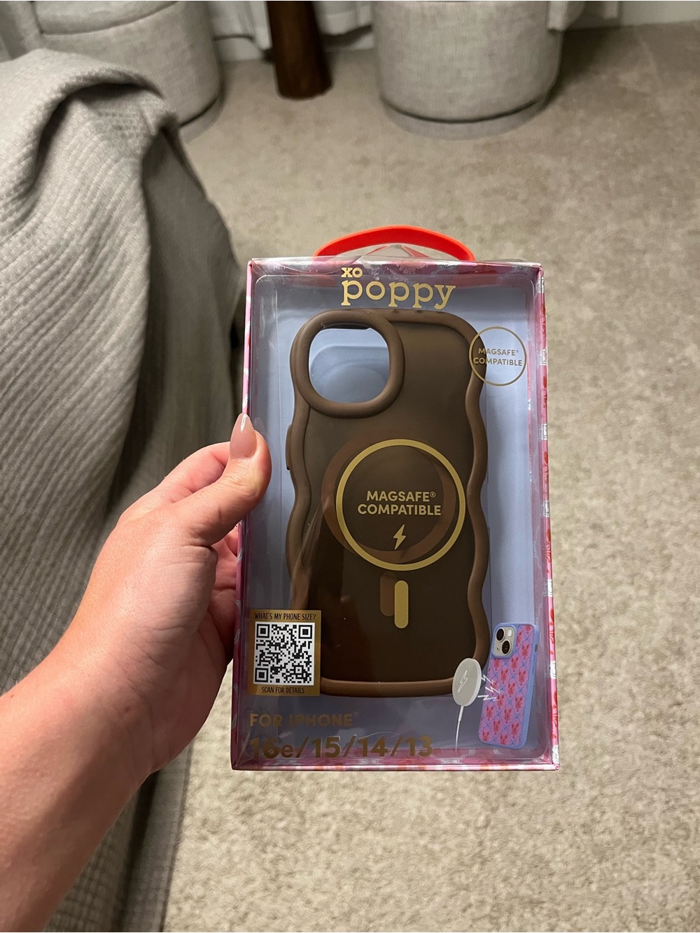 XO Poppy MagSafe Compatible Brown iPhone Case